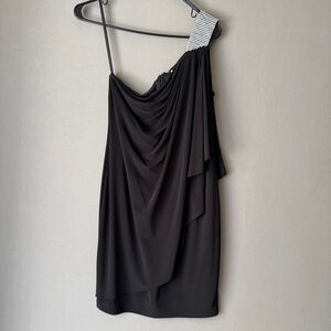 Cache sz 8 Black‎ one shoulder mini Dress
